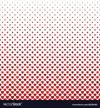 Repeating red heart background pattern - love vector image