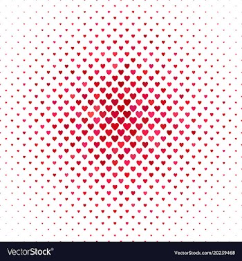 Repeating red heart background pattern vector image