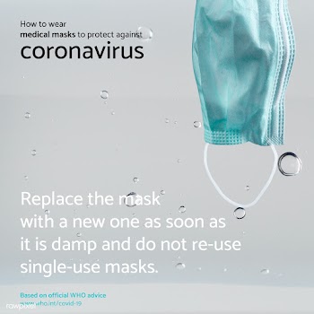 Replace the mask with a new one as soon as it is damp and do not re-us.. | Free  vector - 2314072