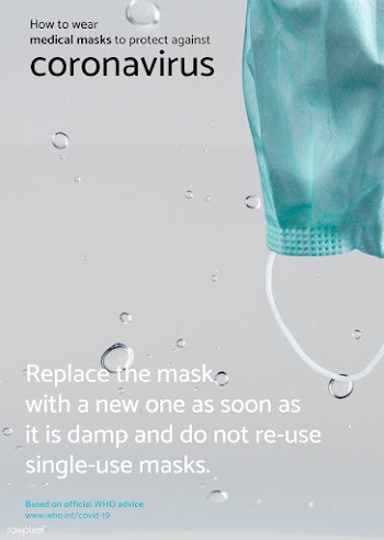 Replace the mask with a new one as soon as it is damp and do not re-us.. | Free  vector - 2315567
