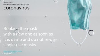 Replace the mask with a new one as soon as it is damp and do not re-us.. | Free  vector - 2315572