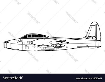 Republic f-84a thunderjet vector image