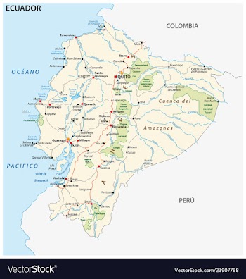  					Republic of ecuador road and national park vector image														