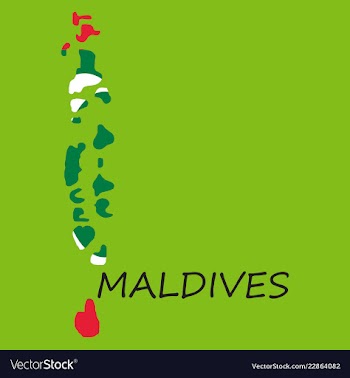 Republic of maldives flag asia world map vector image