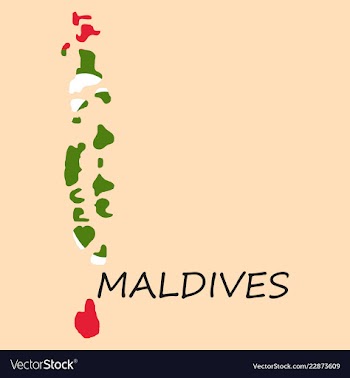 Republic of maldives flag asia world map vector image