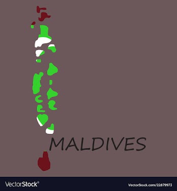 Republic of maldives flag asia world map vector image