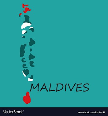 Republic of maldives flag asia world map vector image