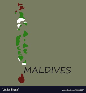 Republic of maldives flag asia world map vector image