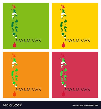 Republic of maldives flag asia world map vector image