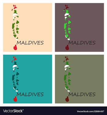 Republic of maldives flag asia world map vector image