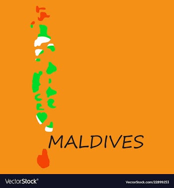 Republic of maldives flag asia world map vector image