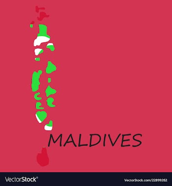 Republic of maldives flag asia world map vector image