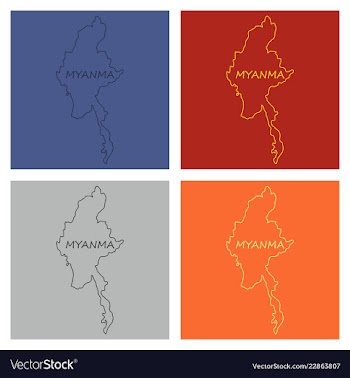 Republic of the union of myanmar flag and map vector image