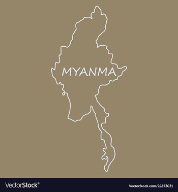 Republic of the union of myanmar flag and map vector image