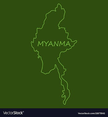 Republic of the union of myanmar flag and map vector image