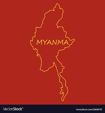 Republic of the union of myanmar flag and map vector image