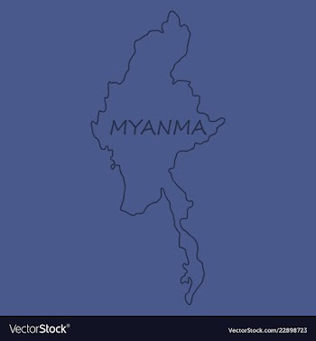 Republic of the union of myanmar flag and map vector image