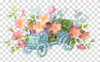 RES Flowers Car Abstract, assorted-color petaled flowers illustration transparent background PNG clipart