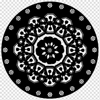 Resource HQ Kaleidoscopes, round black abstract illustration transparent background PNG clipart