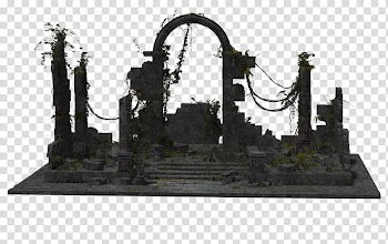 Resources  Overexposed, grey concrete ruins illustration transparent background PNG clipart