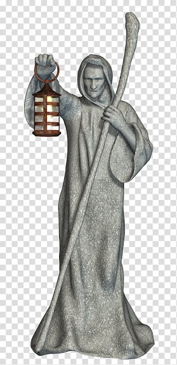 Resources  Overexposed, man holding lamp and cane statue transparent background PNG clipart