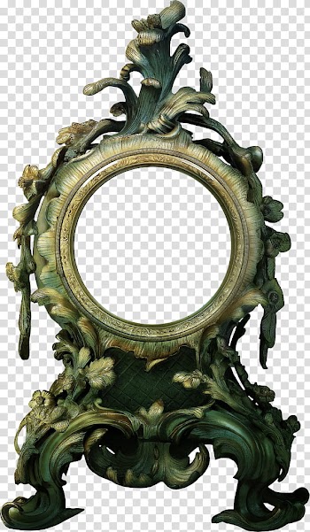 Resources  Overexposed, round mirror with black ornate frame transparent background PNG clipart