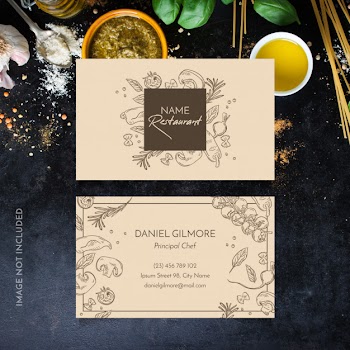 Restaurant business card Free Vector