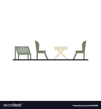 restaurant chair table with menu board