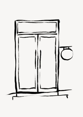 Restaurant door clipart, drawing illustration, | Free Photo - rawpixel