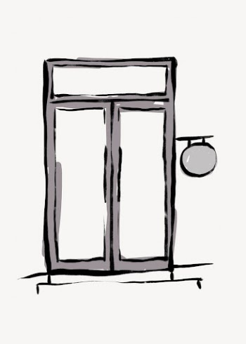 Restaurant door clipart, drawing illustration | Free Photo - rawpixel