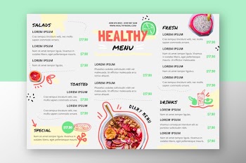 Restaurant menu healthy food Free Vector