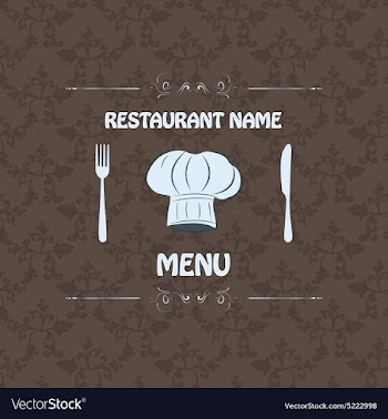 Restaurant menu label brochure design element with vector image