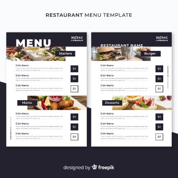 Restaurant menu template Free Vector