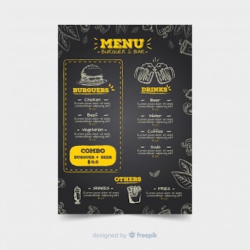 Restaurant menu template with chalkboard style Free Vector