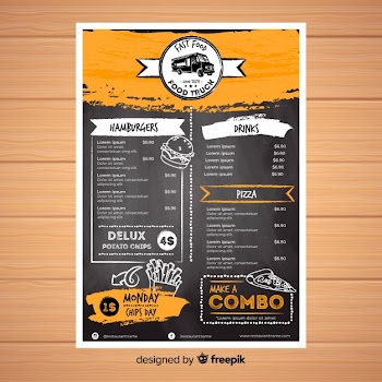 Restaurant menu template with chalkboard style Free Vector