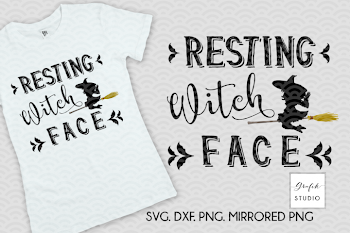Resting Witch Face Halloween SVG Cut file