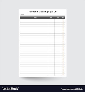 restroom cleaning sign-off sheet