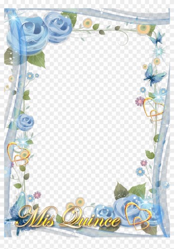 Resultado De Imagen Para Recuadro Con Flores Azules - Wedding Frame Png Blue
