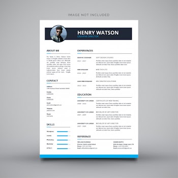 Resume curriculum vitae design Free Vector