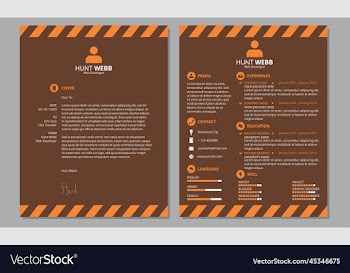 resume template dark orange