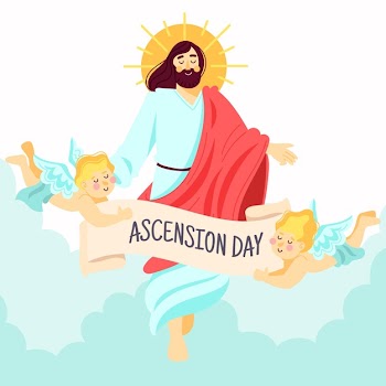 Resurrection of jesus ascension day Free Vector