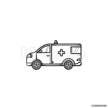 Resuscitation car hand drawn outline doodle icon