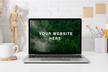 Retina MacBook Workspace Mockup your website here 