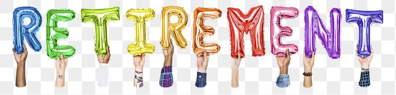 Retirement png, letter foil balloon, | Free PNG - rawpixel