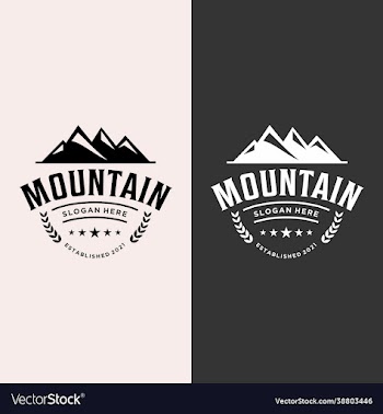 retro and elegant restaurant mountain logo