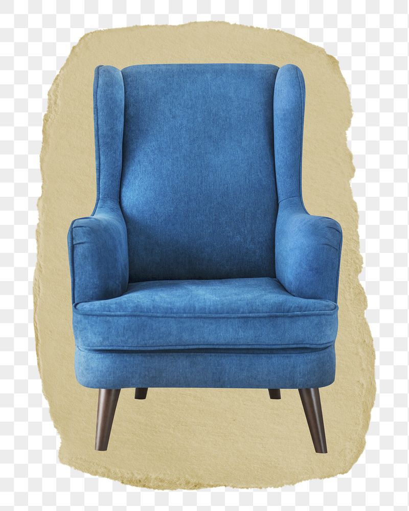 Retro armchair png ripped paper | Free PNG - rawpixel