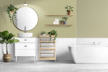 Retro bathroom wall mockup psd | Free PSD Mockup - rawpixel