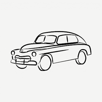 Retro car  clipart, black | Free PSD - rawpixel