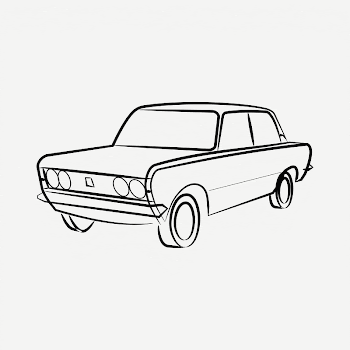 Retro car  clipart, black | Free PSD - rawpixel