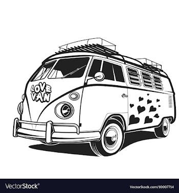  					Retro car Peace love travel Van vector&nbsp;image														